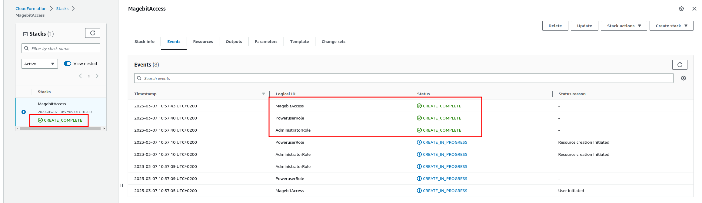 cloudformation status example