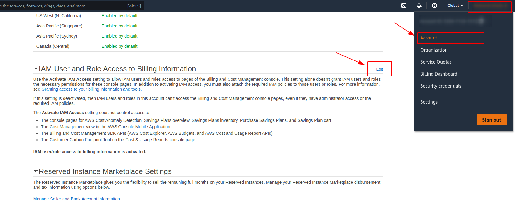 locating billing report information